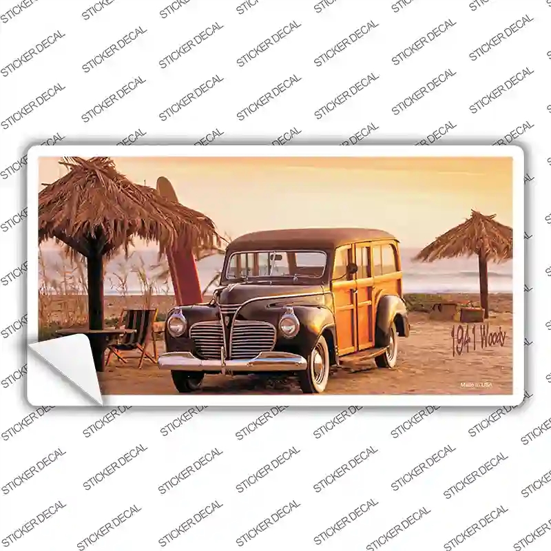 LP-2012s-L 1941 Woody on the Beach Novelty Sticker Decal - Large
