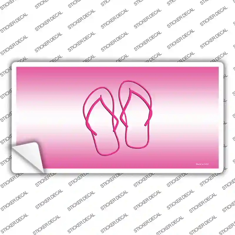 LP-2017s-L Flip Flops Pink Novelty Sticker Decal - Large