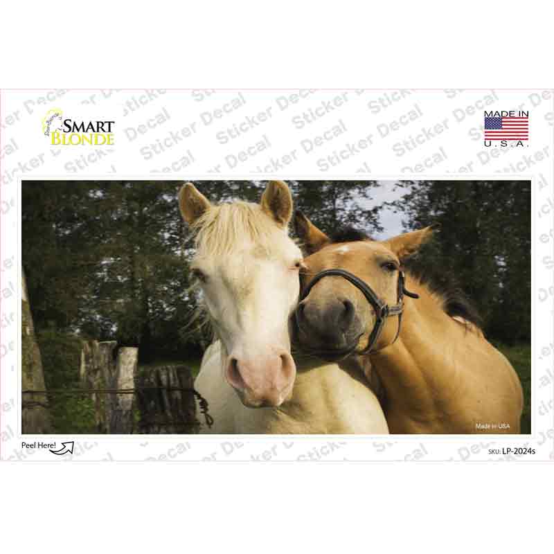 LP-2024s-M Horses Sweet on Each Other Novelty Sticker Decal - Medium