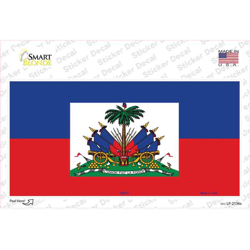 LP-2156s-M Haiti Flag Novelty Sticker Decal - Medium