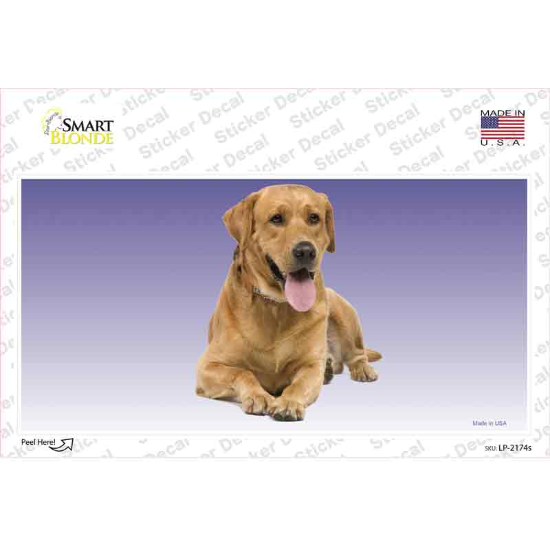 LP-2174s-M Yellow Labrador Retriever Dog Novelty Sticker Decal - Medium