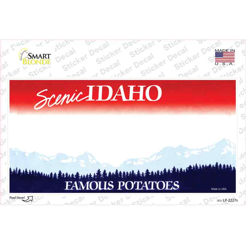 LP-2227s-M Idaho State Blank Novelty Sticker Decal - Medium