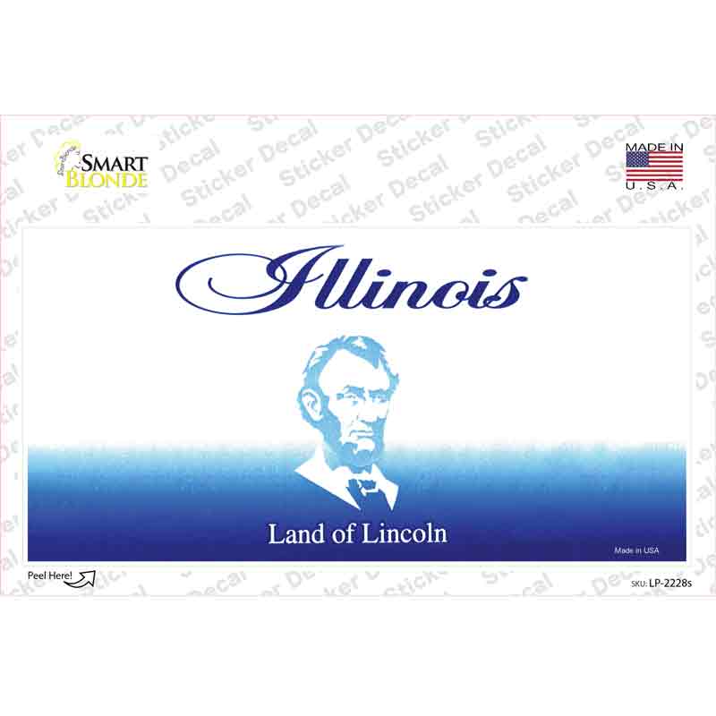 LP-2228s-M Illinois State Blank Novelty Sticker Decal - Medium