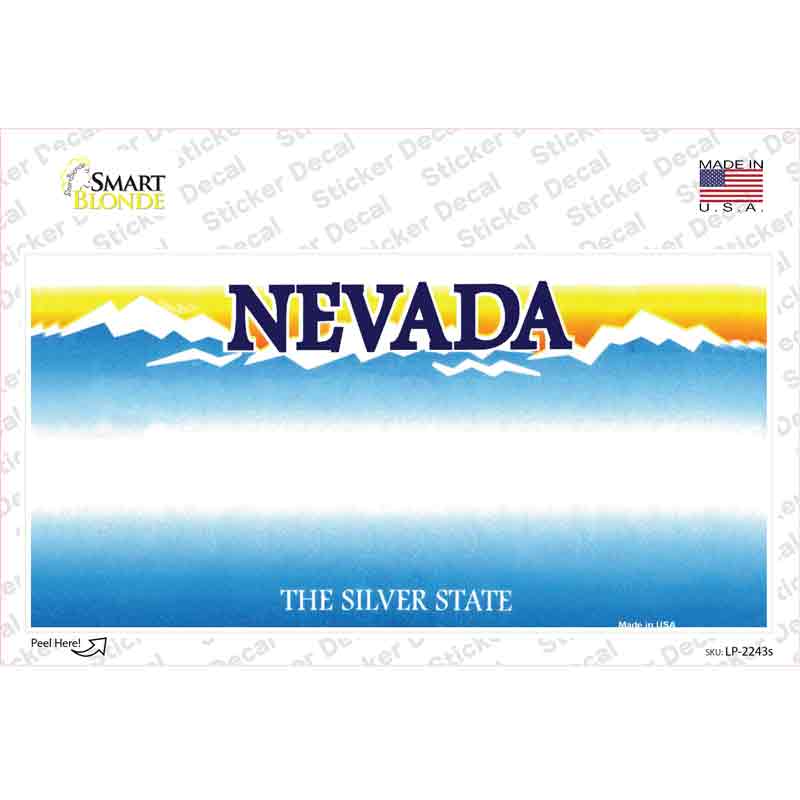 LP-2243s-M Nevada State Blank Novelty Sticker Decal - Medium