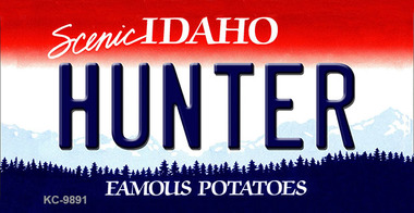 KC-9891 Hunter Idaho State Background Metal Novelty, Key Chain
