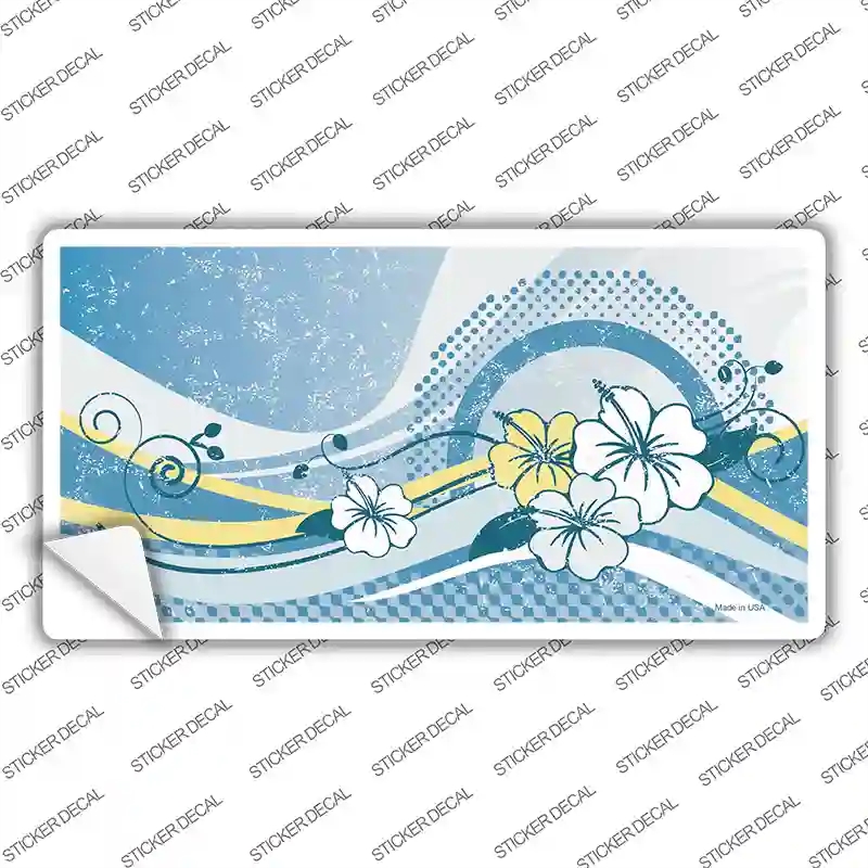 LP-2305s-S Blue Hawaii Hibiscus Novelty Sticker Decal - Small