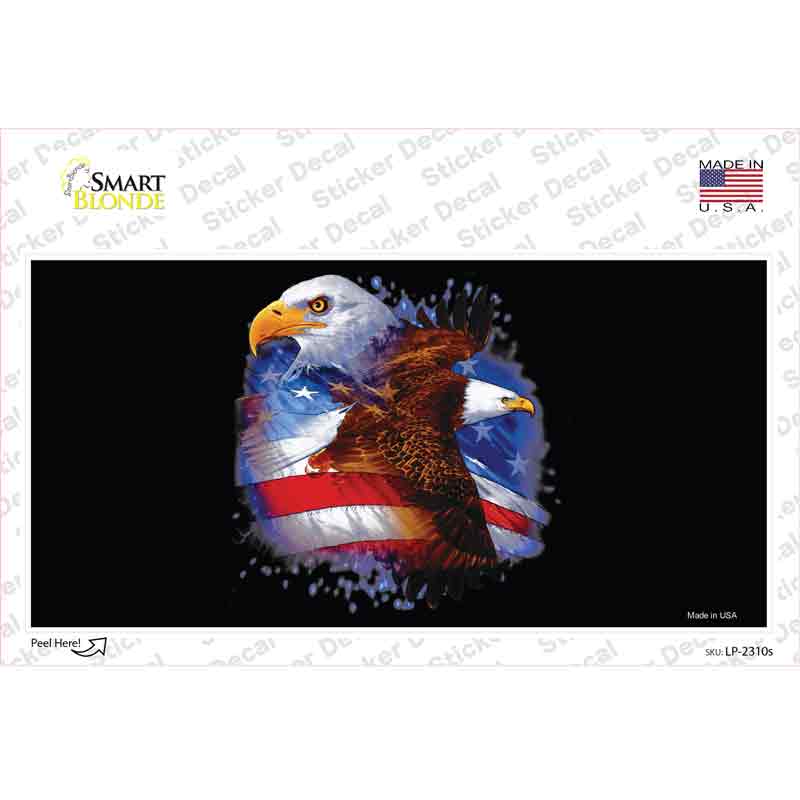 LP-2310s-M American Flag Eagles Novelty Sticker Decal - Medium