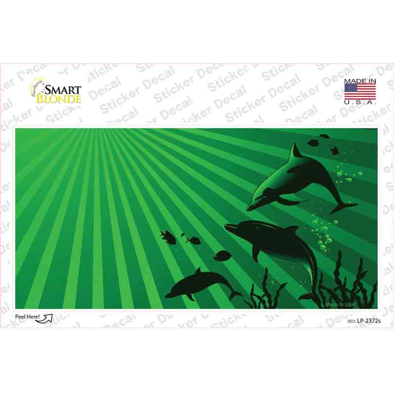 LP-2372s-M Family of Dolphins Novelty Sticker Decal - Medium