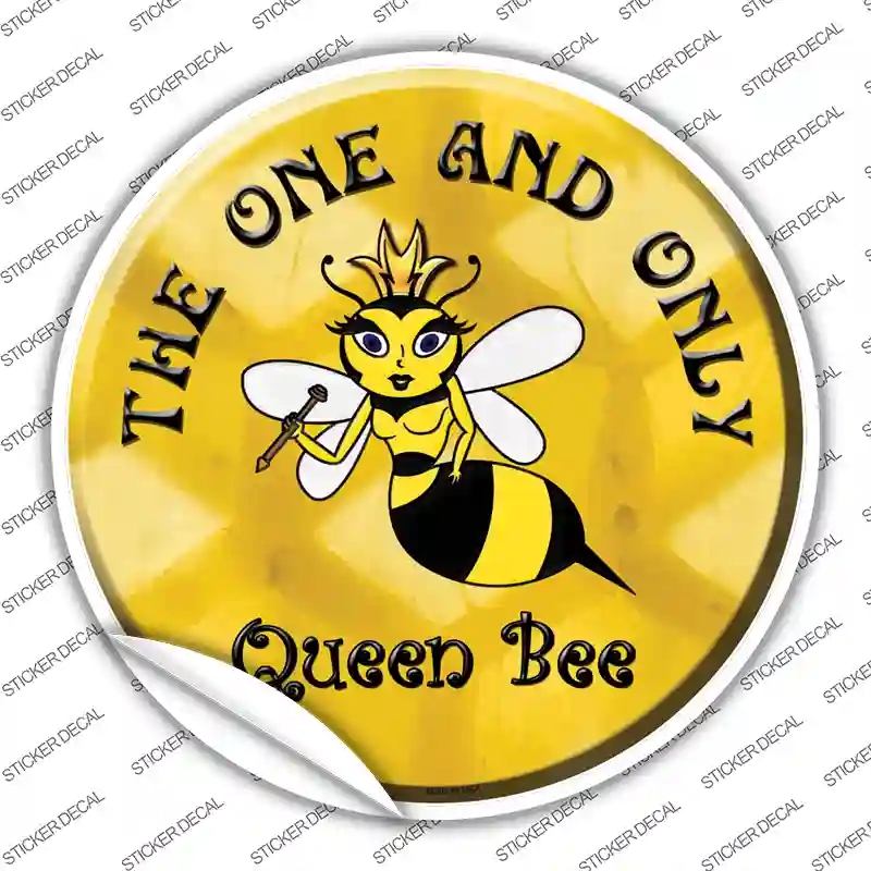 C-167s-S The One & Only Queen Bee Novelty Circle Sticker Decal - Small