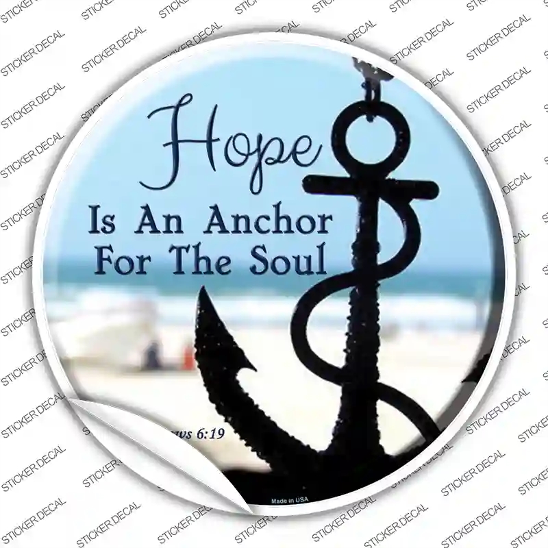 C-177s-XL Hope Anchor for Soul Novelty Circle Sticker Decal - Extra Large