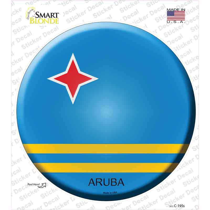C-195s-M Aruba Novelty Circle Sticker Decal - Medium