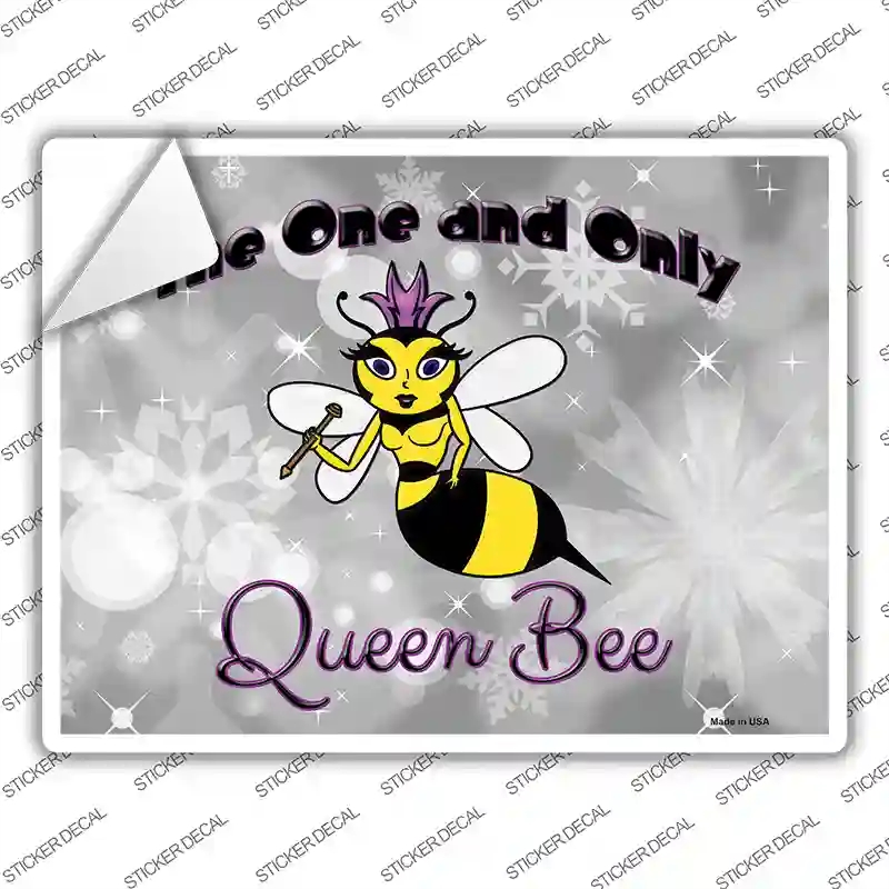 P-1006s-S Queen Bee Horizontal Novelty Rectangle Sticker Decal - Small