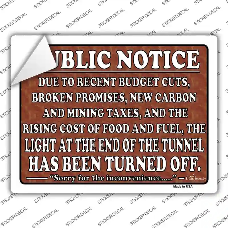 P-100s-XL Light At the End Novelty Rectangle Sticker Decal - Extra Large