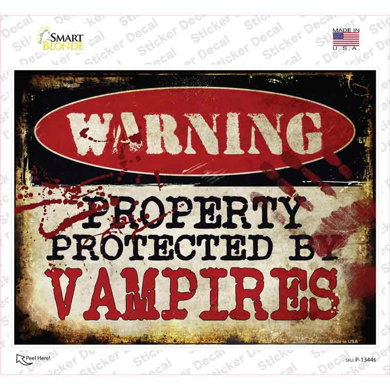 P-1344s-M Vampires Novelty Rectangle Sticker Decal - Medium