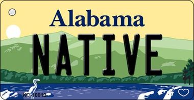 KC-10010 Native Alabama Background, Key Chain Metal Novelty