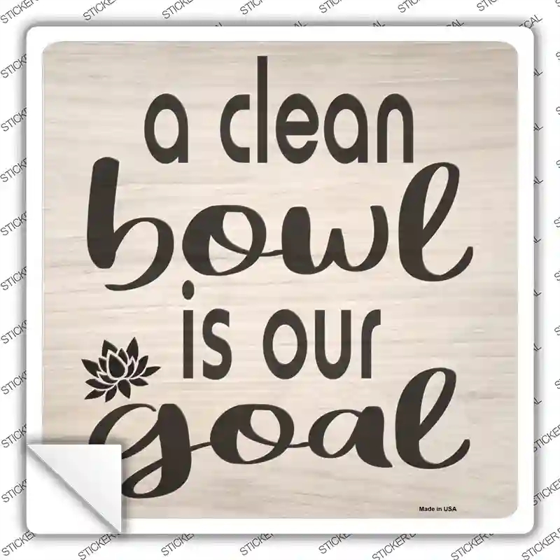 SQ-1135s-L A Clean Bowl Novelty Square Sticker Decal - Large