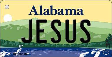 KC-10018 Jesus Alabama Background, Key Chain Metal Novelty