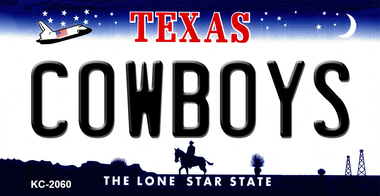 KC-2060 Cowboys Texas State Background Novelty, Metal, Key Chain