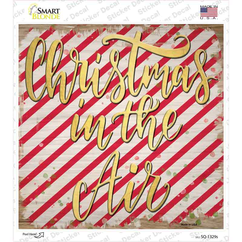 SQ-1329s-M Christmas in the Air Novelty Square Sticker Decal - Medium
