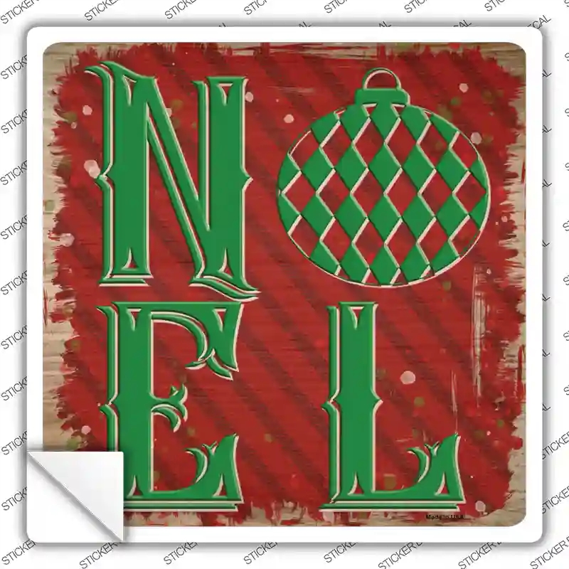 SQ-1335s-XL Noel Ornament Novelty Square Sticker Decal - Extra Large