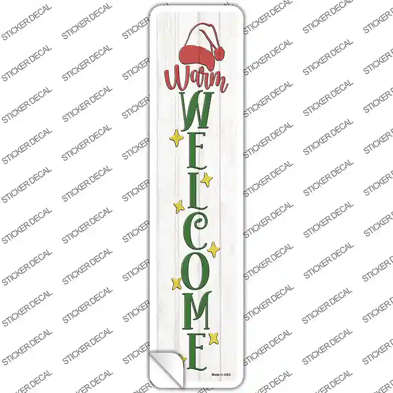 K-1654s-L Warm Welcome White Novelty Narrow Sticker Decal - Large