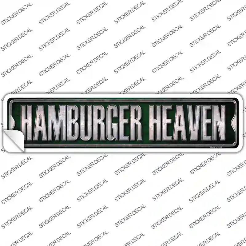 K-432s-XL Hamburger Heaven Novelty Narrow Sticker Decal - Extra Large