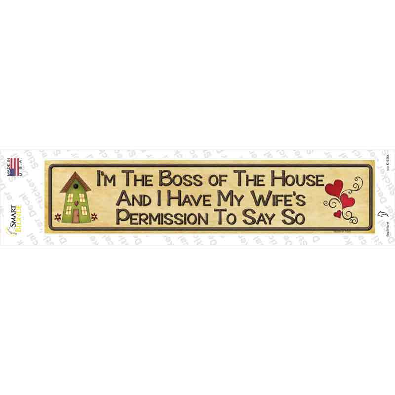 K-436s-M Im the Boss Novelty Narrow Sticker Decal - Medium