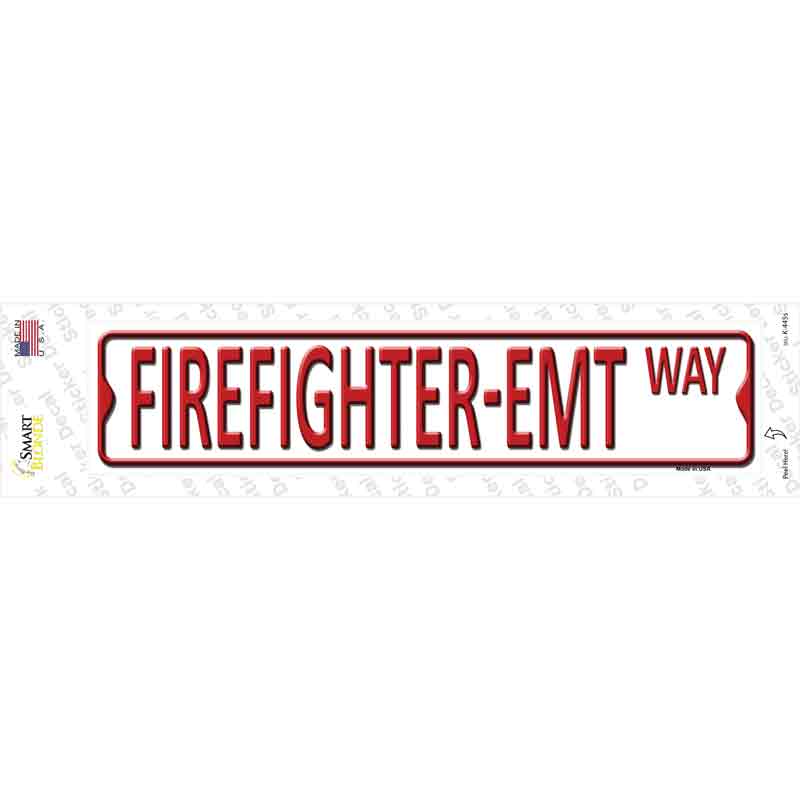 K-445s-M Firefighter-Emt Way Novelty Narrow Sticker Decal - Medium