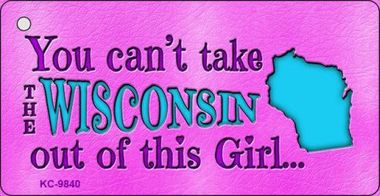 SMART BLONDE Wisconsin Girl Novelty Metal Key Chain KC-9840