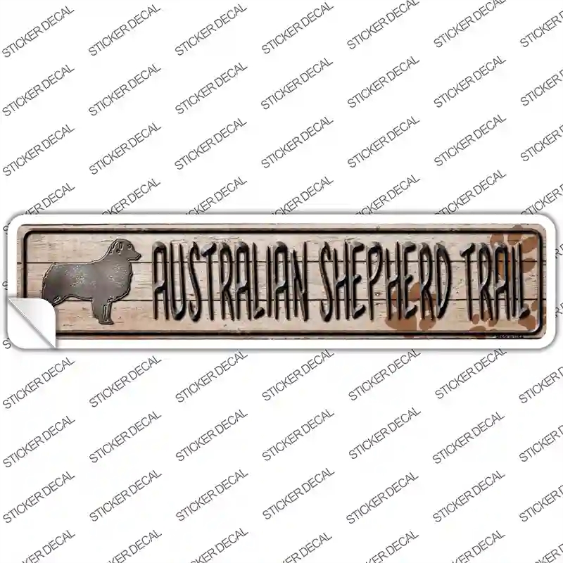 K-451s-XL Australian Shepherd Trail Novelty Narrow Sticker Decal - Extra Large