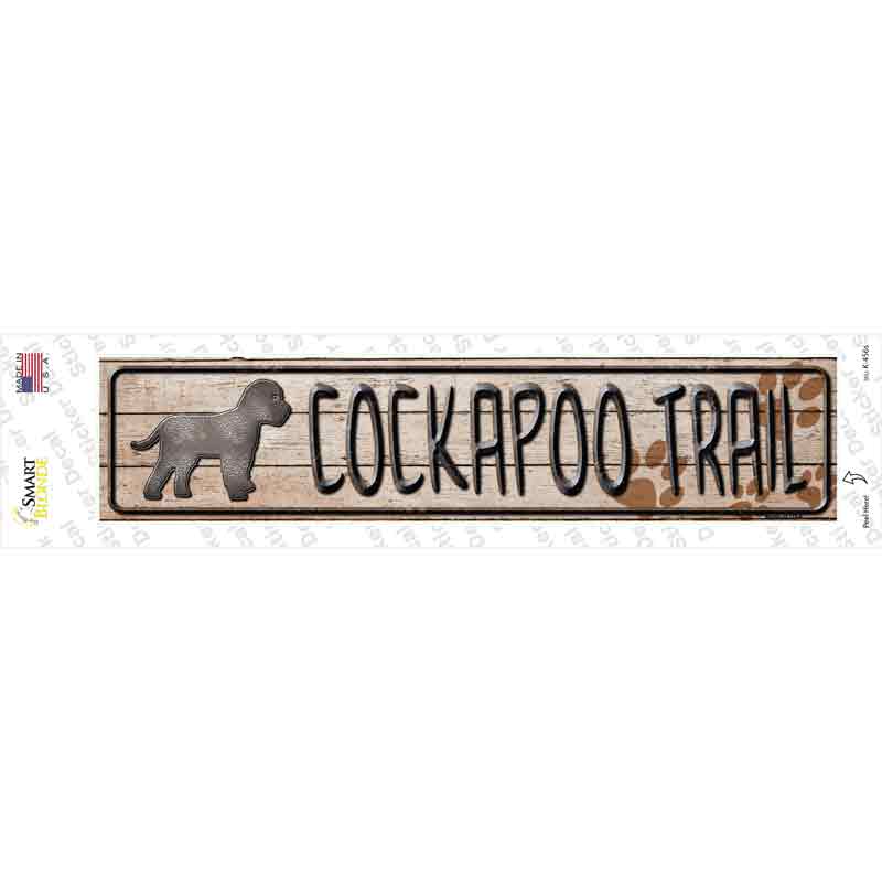 K-456s-M Cockapoo Trail Novelty Narrow Sticker Decal - Medium