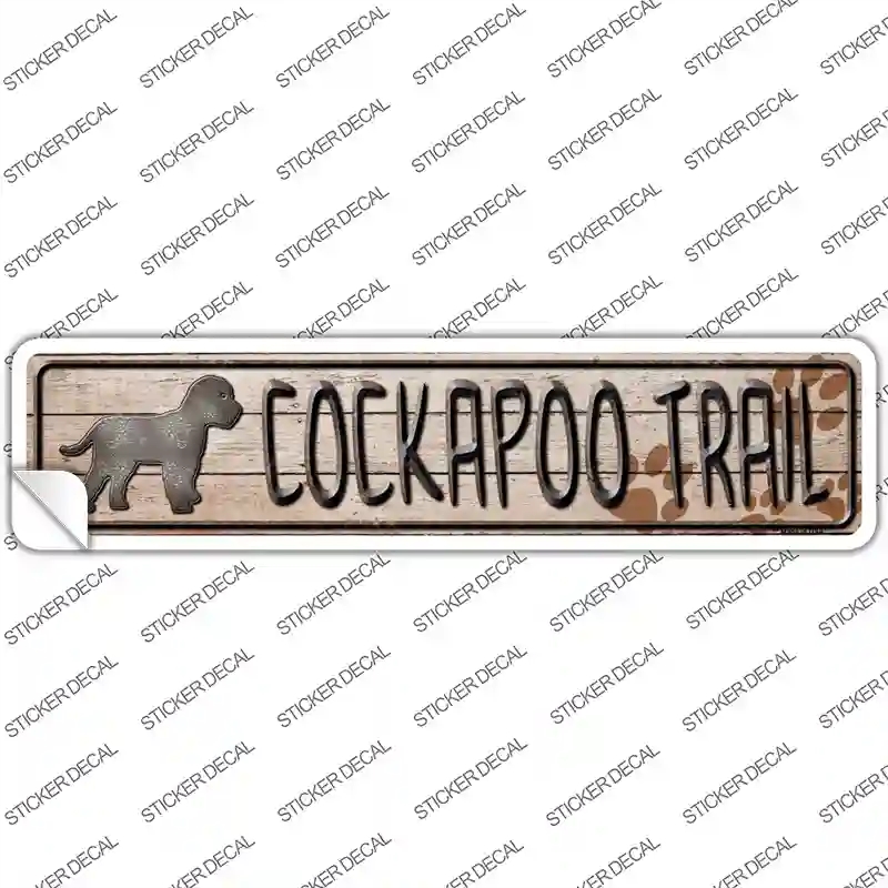 K-456s-S Cockapoo Trail Novelty Narrow Sticker Decal - Small