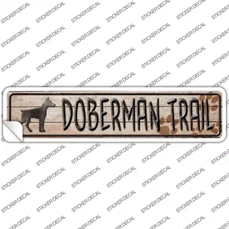 K-458s-S Doberman Trail Novelty Narrow Sticker Decal - Small