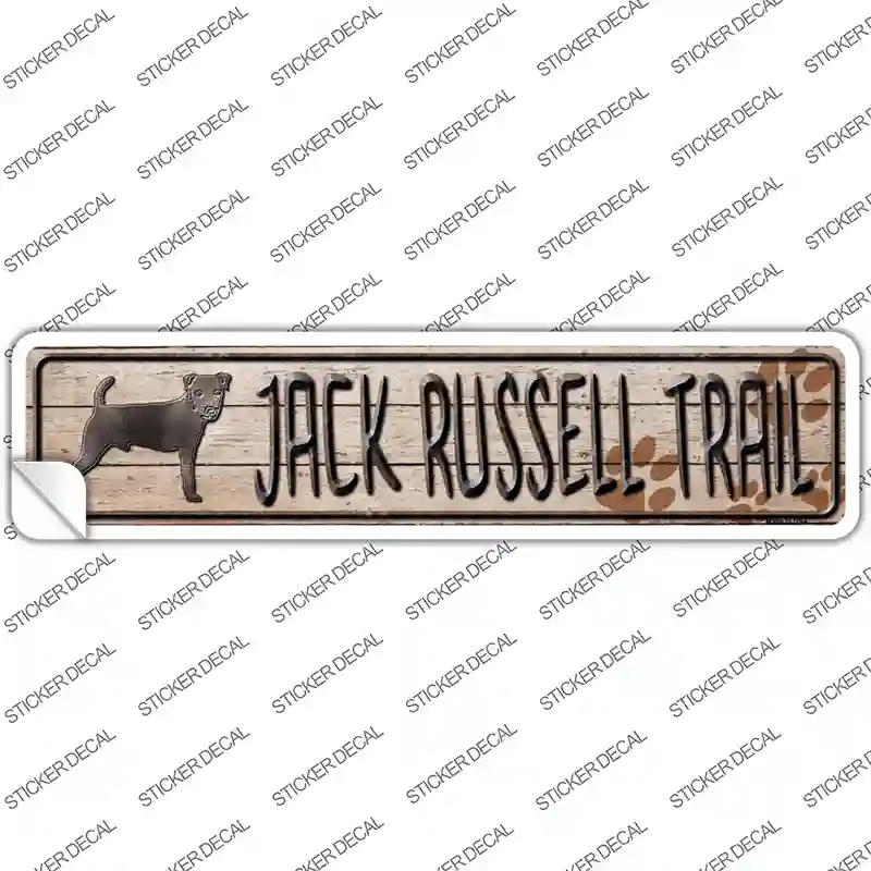 K-466s-L Jack Russell Trail Novelty Narrow Sticker Decal - Large