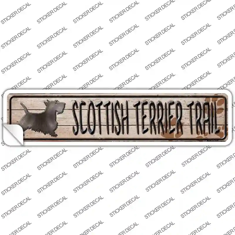 K-473s-S Scottish Terrier Trail Novelty Narrow Sticker Decal - Small