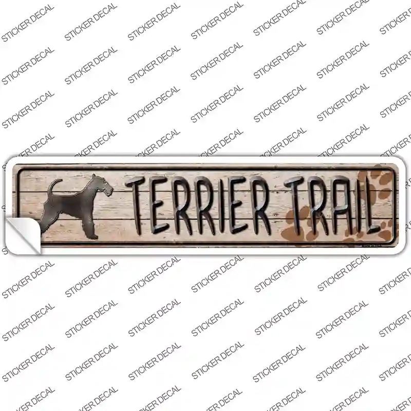 K-480s-XL Terrier Trail Novelty Narrow Sticker Decal - Extra Large