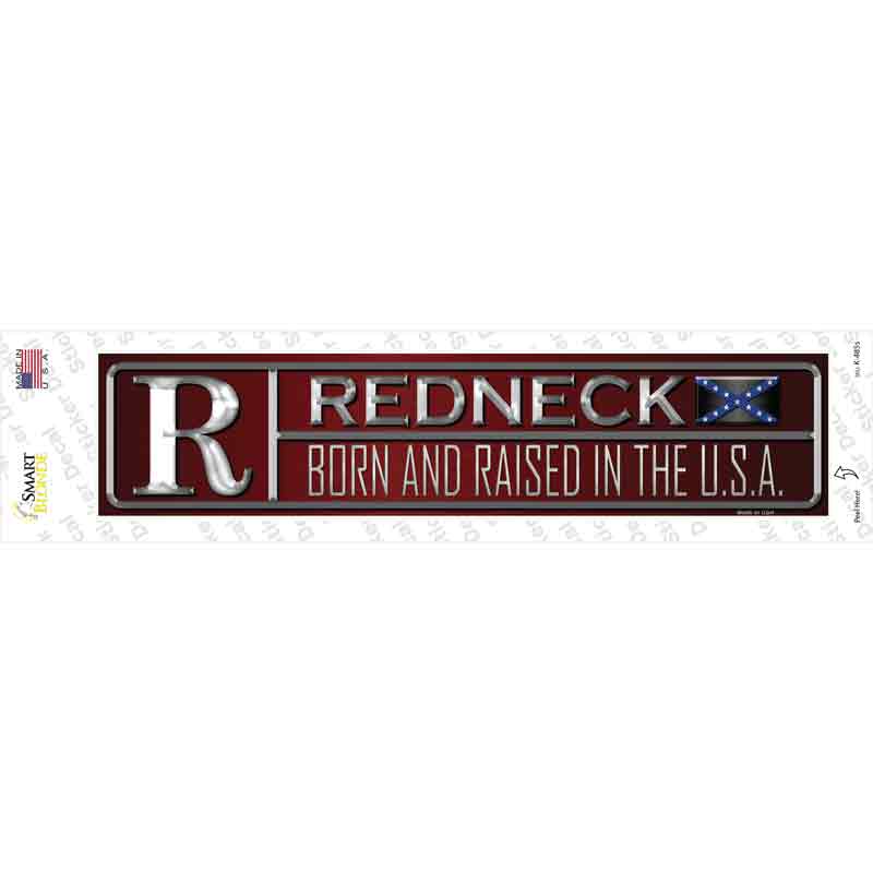 K-485s-M Redneck Born Novelty Narrow Sticker Decal - Medium