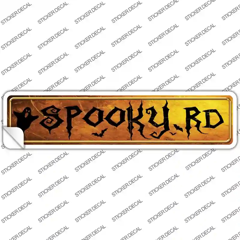 K-487s-XL Spooky Road Novelty Narrow Sticker Decal - Extra Large