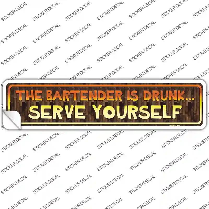 K-542s-XL Serve Yourself Novelty Narrow Sticker Decal - Extra Large