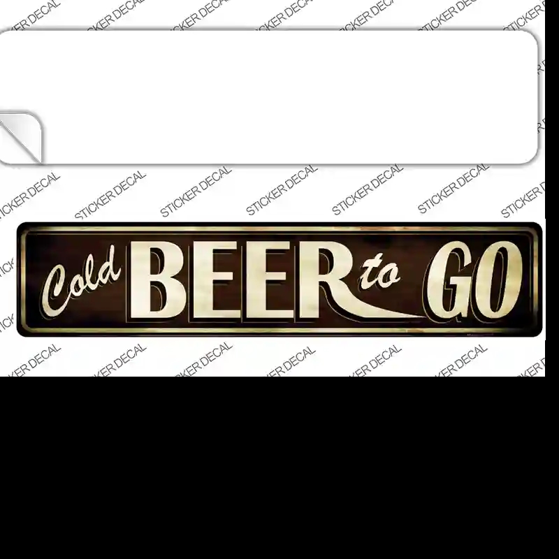 K-554s-XL Cold Beer to Go Novelty Narrow Sticker Decal - Extra Large