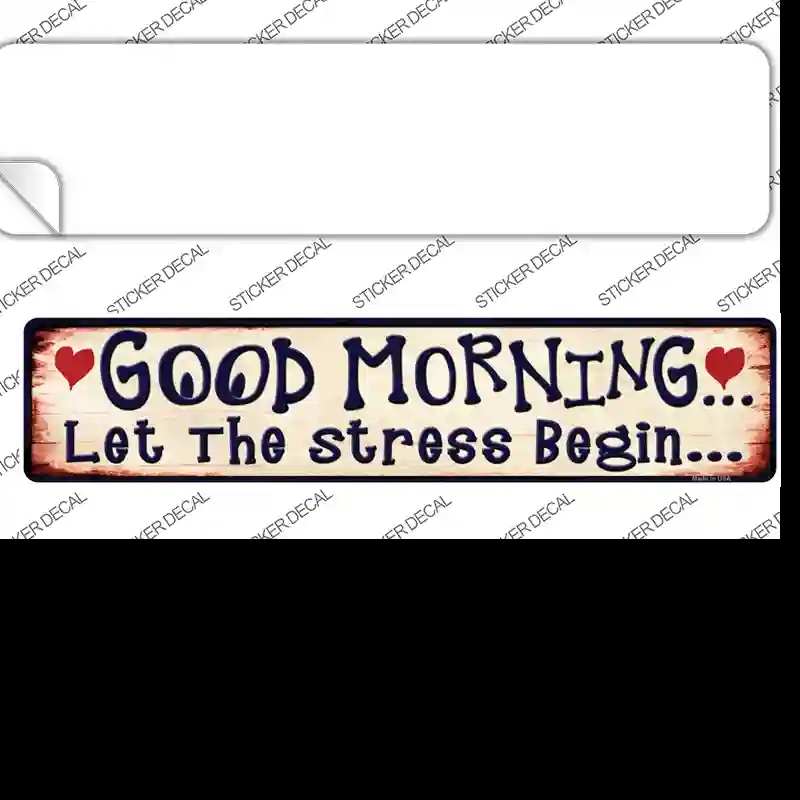 K-571s-L Good Morning Novelty Narrow Sticker Decal - Large