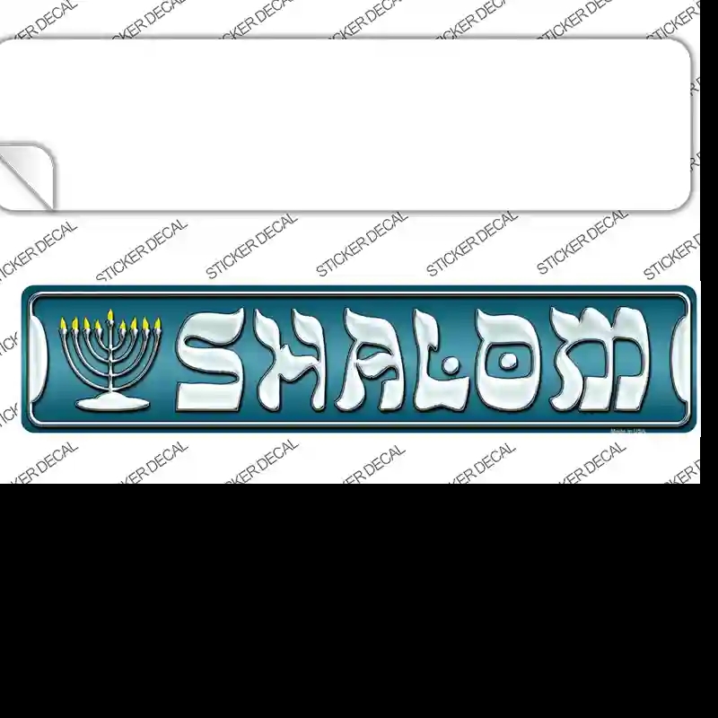K-583s-S Shalom Menorah Novelty Narrow Sticker Decal - Small
