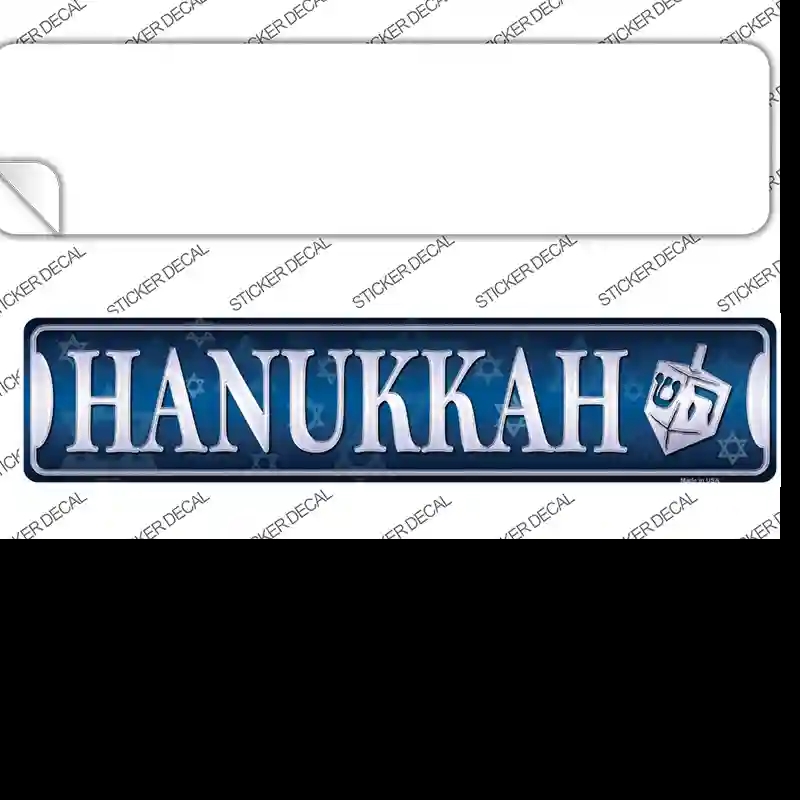 K-584s-S Hanukkah Blue Novelty Narrow Sticker Decal - Small