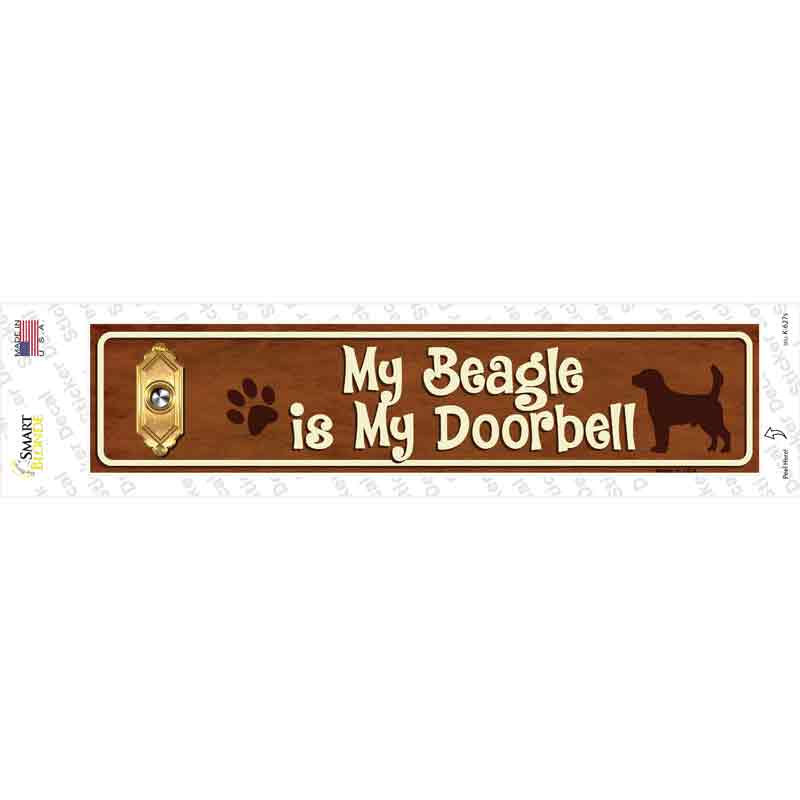 K-627s-M Beagle is Doorbell Novelty Narrow Sticker Decal - Medium