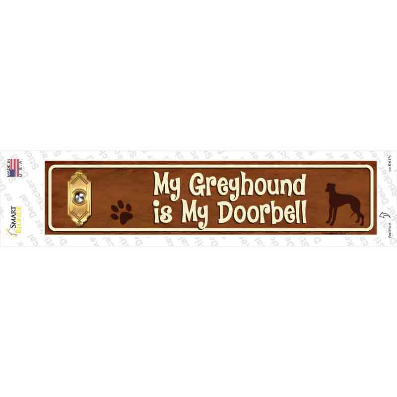 K-637s-M Greyhound is Doorbell Novelty Narrow Sticker Decal - Medium