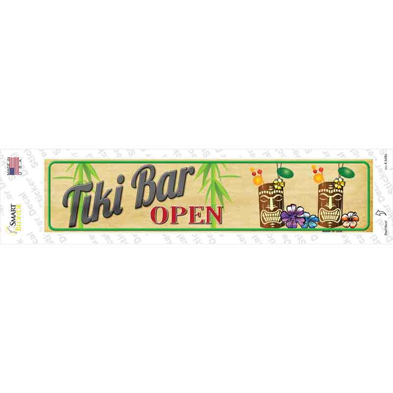 K-648s-M Tiki Bar Open Novelty Narrow Sticker Decal - Medium
