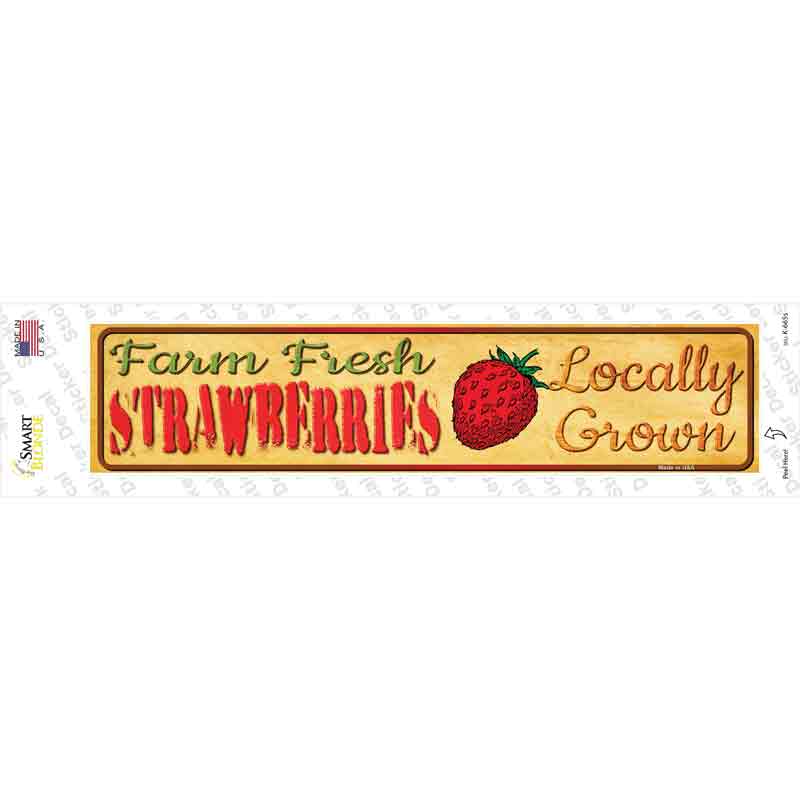 K-665s-M Farm Fresh Strawberries Novelty Narrow Sticker Decal - Medium