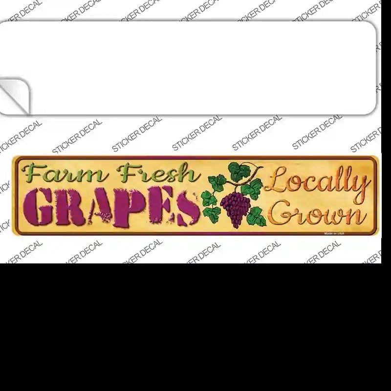 K-675s-S Farm Fresh Grapes Novelty Narrow Sticker Decal - Small