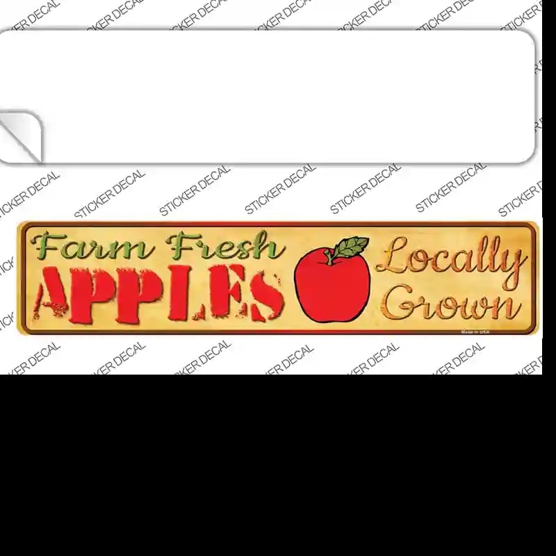 K-680s-L Farm Fresh Apples Novelty Narrow Sticker Decal - Large