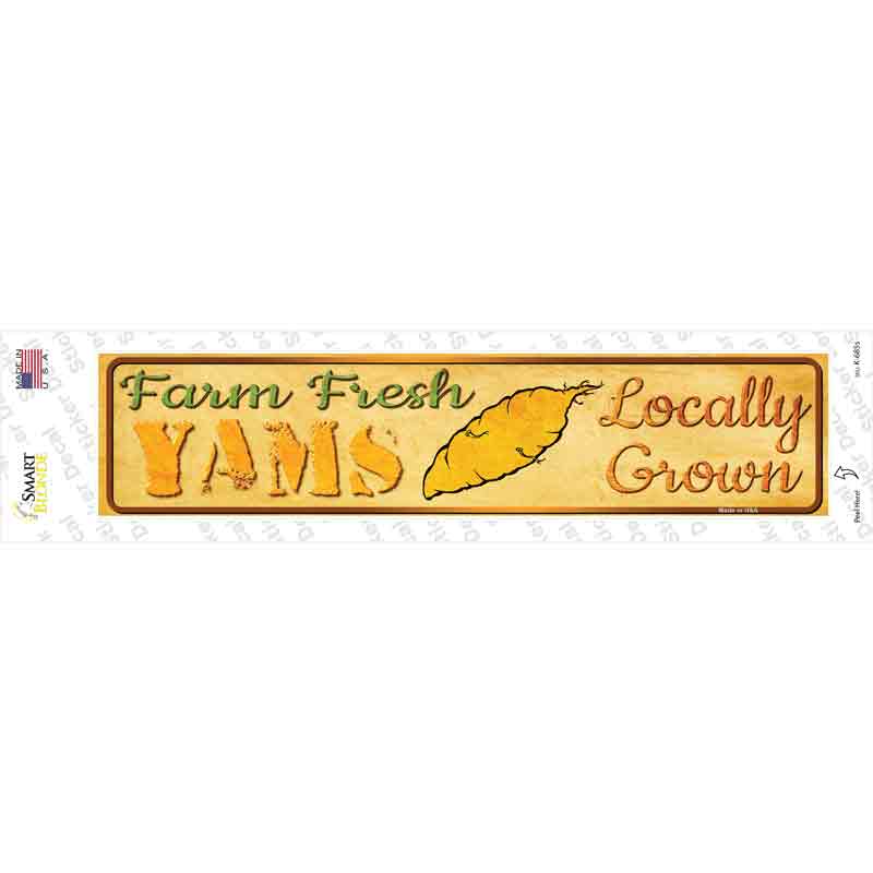 K-685s-M Farm Fresh Yams Novelty Narrow Sticker Decal - Medium